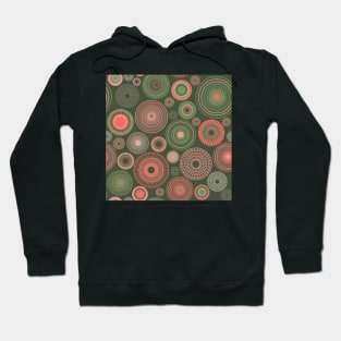 colorful circles | green and coral Hoodie